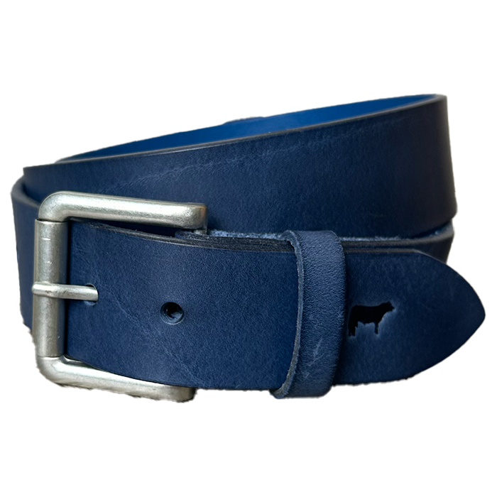 Jelly Bean Leather Belt - Blueberry
