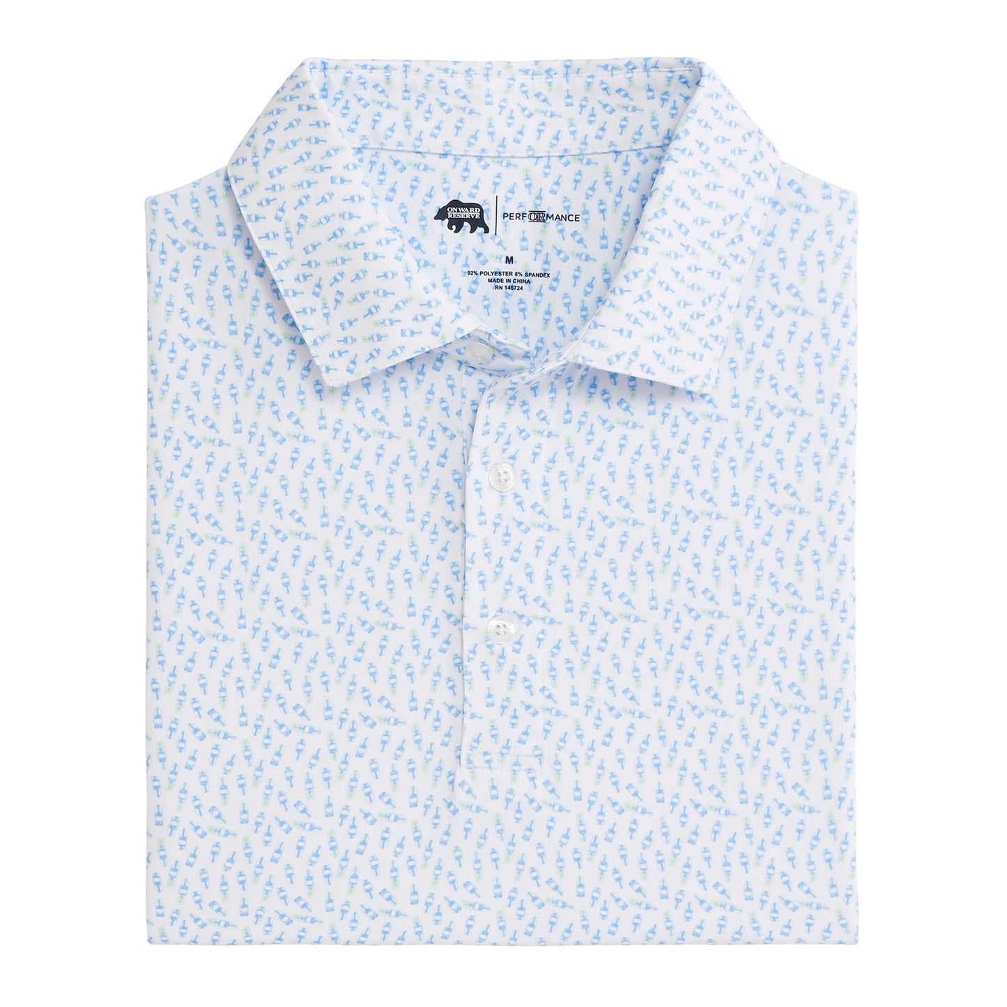 Onward Reserve Leeward Printed Performance Polo - Shale Green