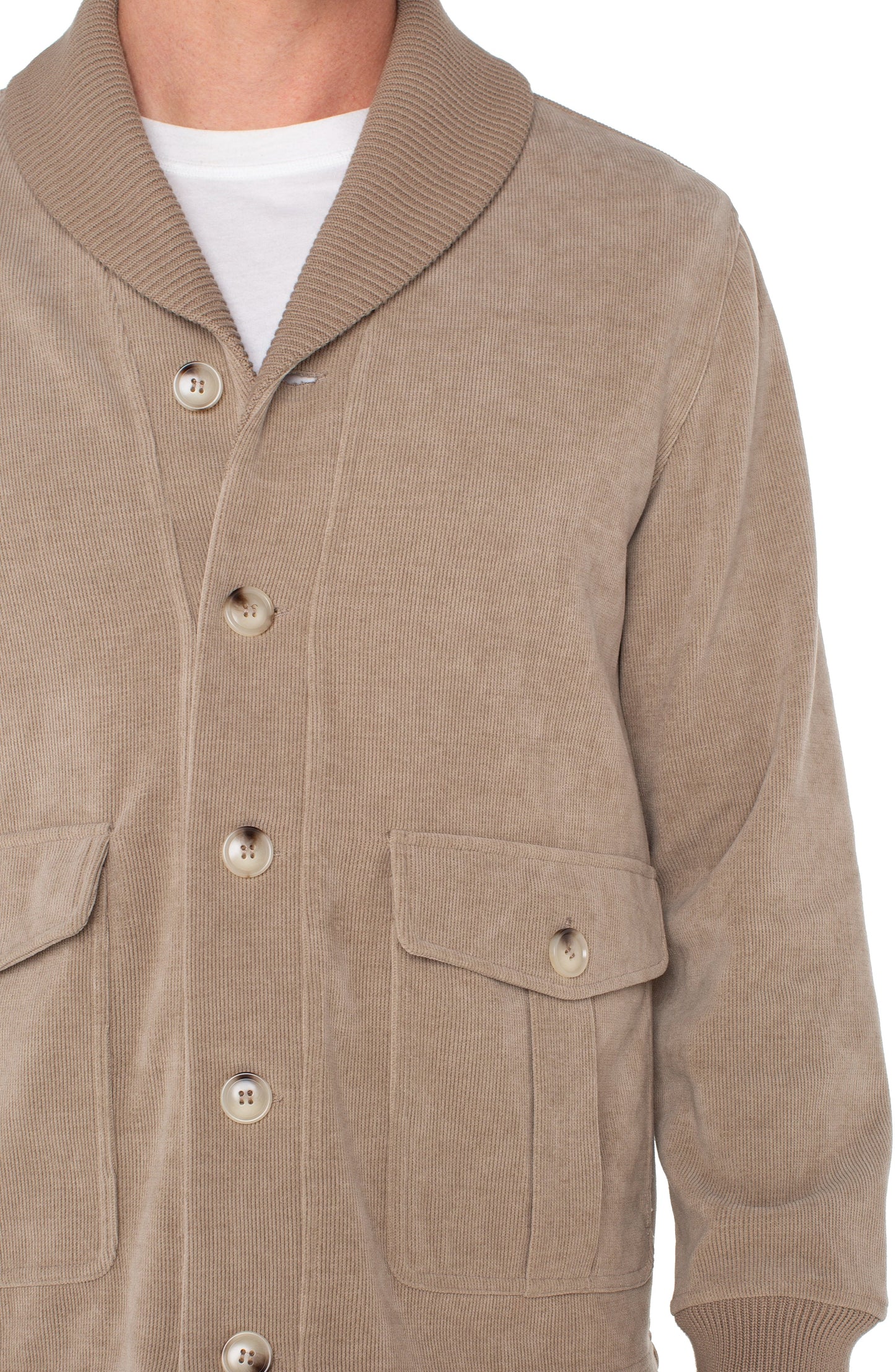 Liverpool Los Angeles Shawl Collar Cardigan - Taupe