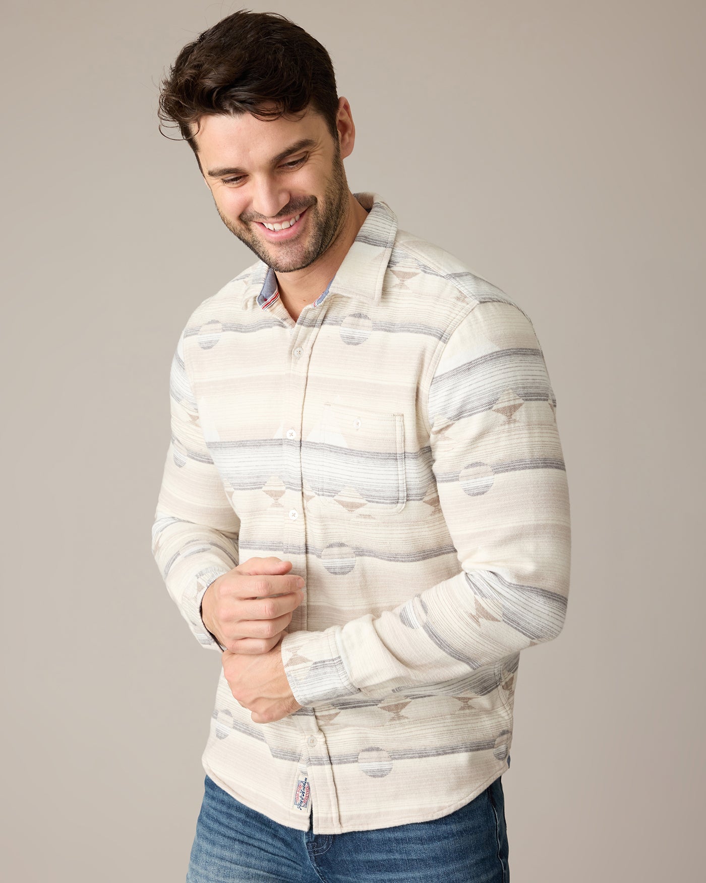 Flag and Anthem Latimer Southwest Flannel Shirt - Cream