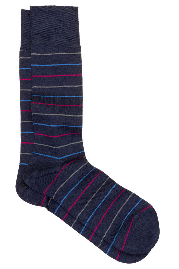 Socks | Spot & Stripe | Chocolate & Cobalt | Geoff Nicholson Collection