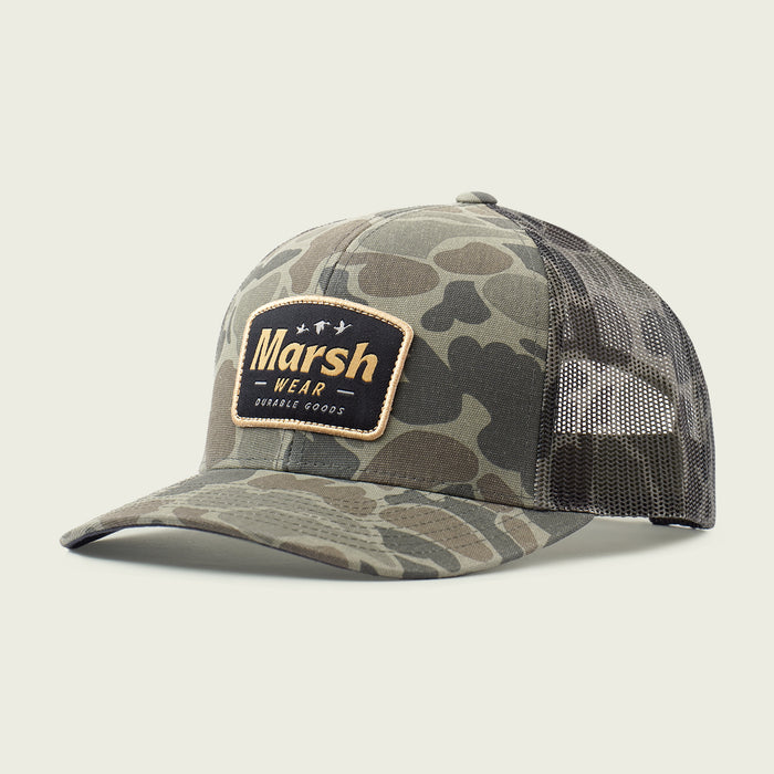 Marsh Formation Trucker Hat -Dark Green Mallard Camo