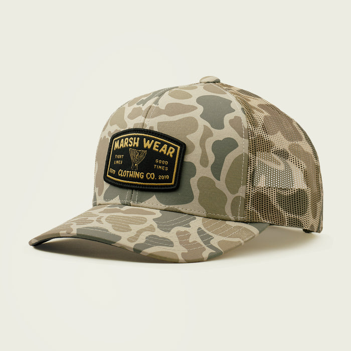 Marsh Tight Lines Trucker Hat -Khaki Mallard Camo
