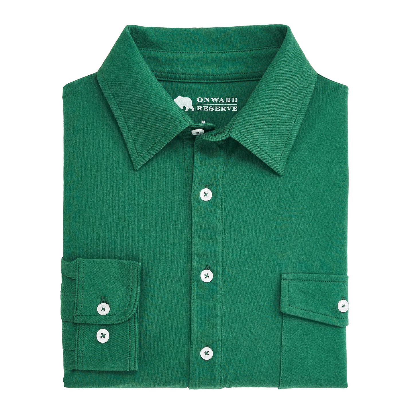 Onward Reserve Old School Long Sleeve Polo - Posy Green