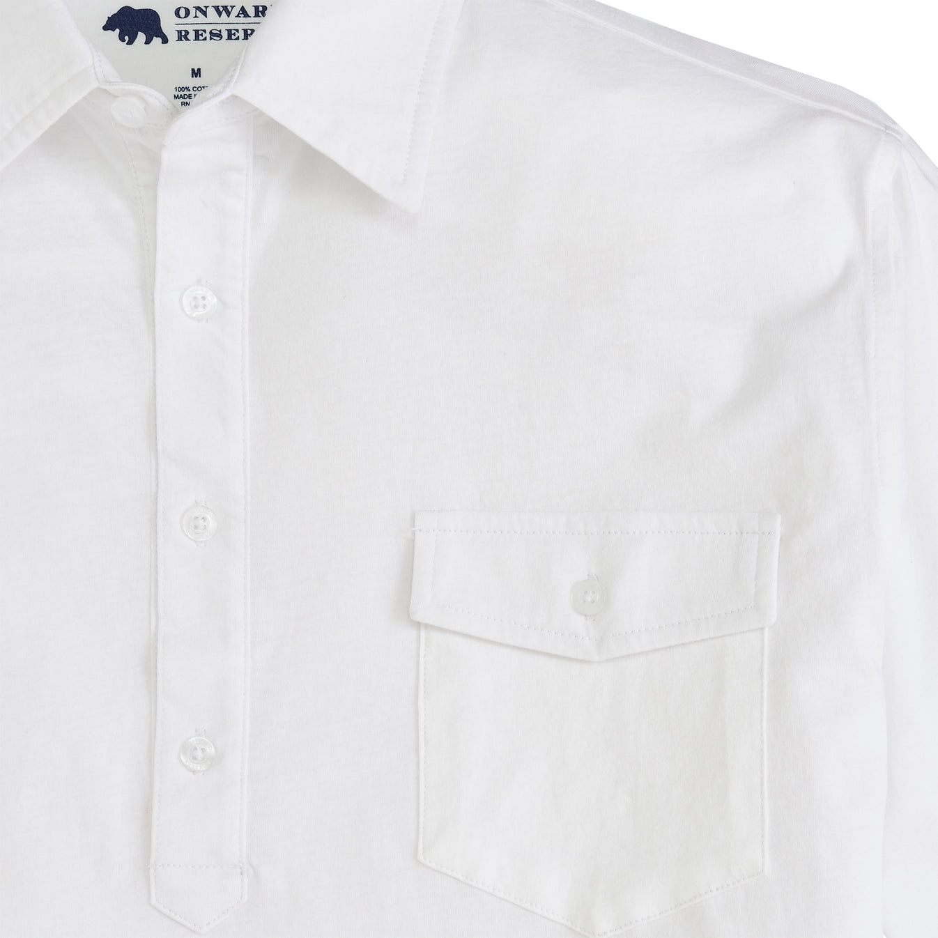 Onward Reserve Old School Long Sleeve Polo - White