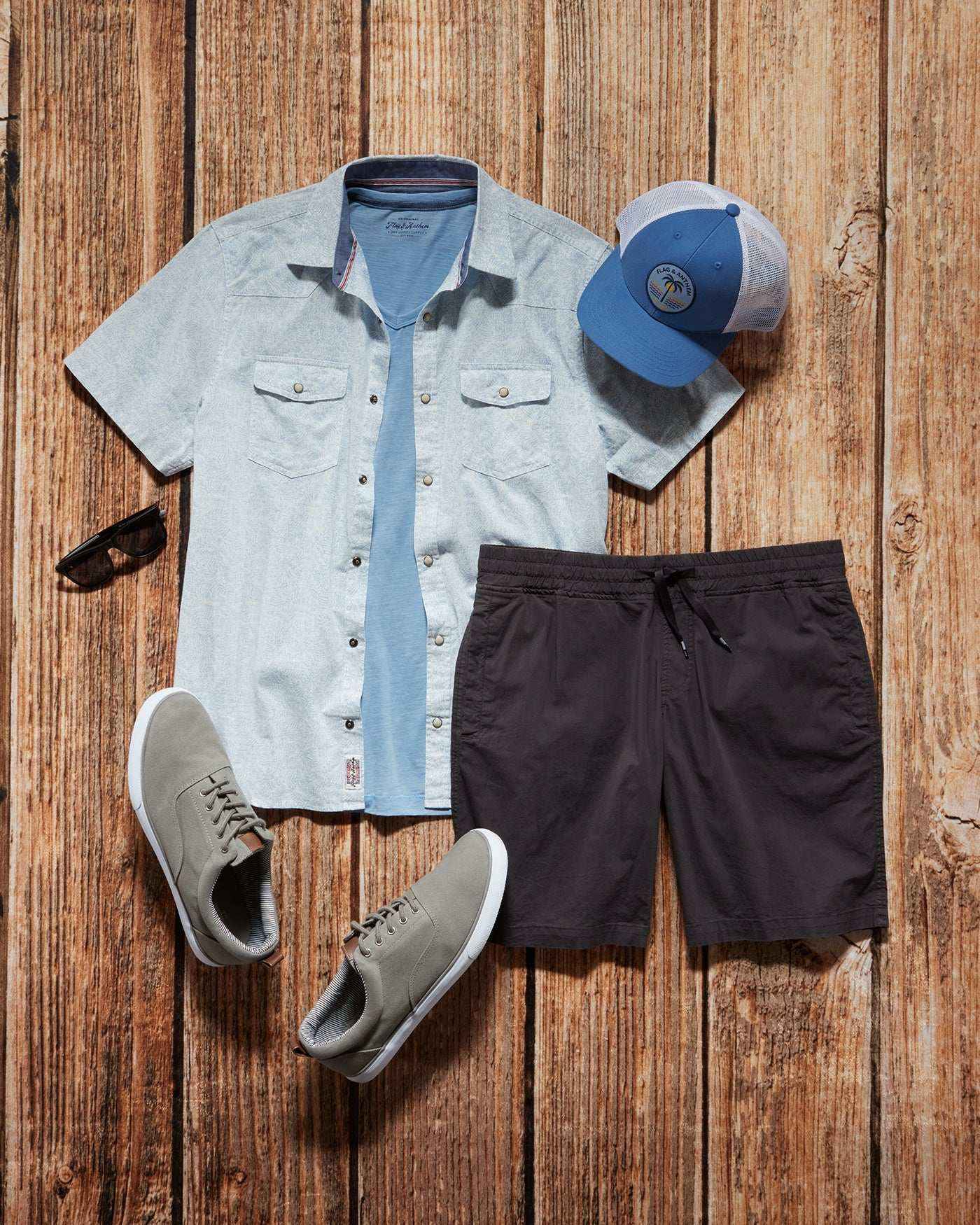 Flag and Anthem Light Blue Chatham Tee