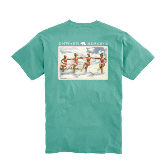 Onward Reserve Vintage Ski Postcard Tee - Bottle Green
