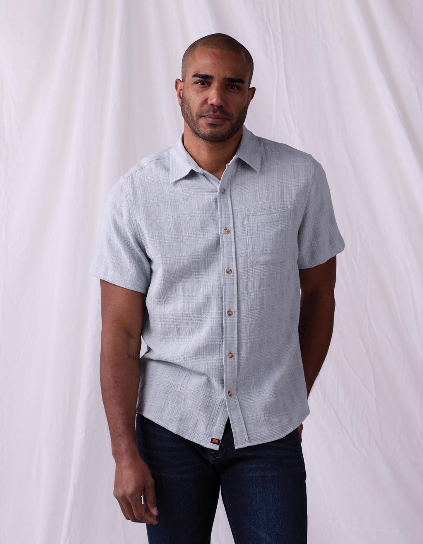 Freshwater Short Sleeve Button Up Shirt - Misty Harbor