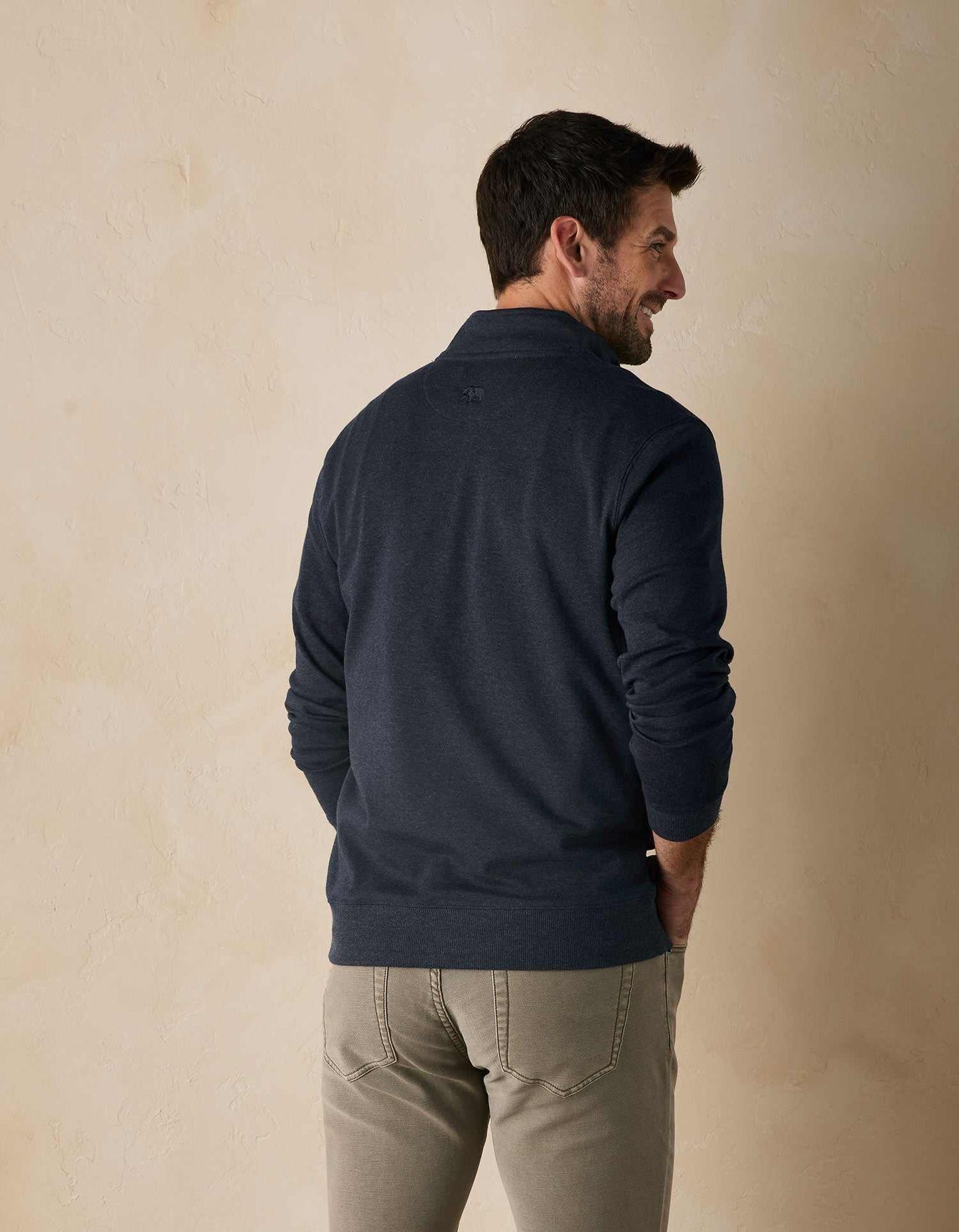 The Normal Brand Puremeso Weekend Quarter Zip - Navy