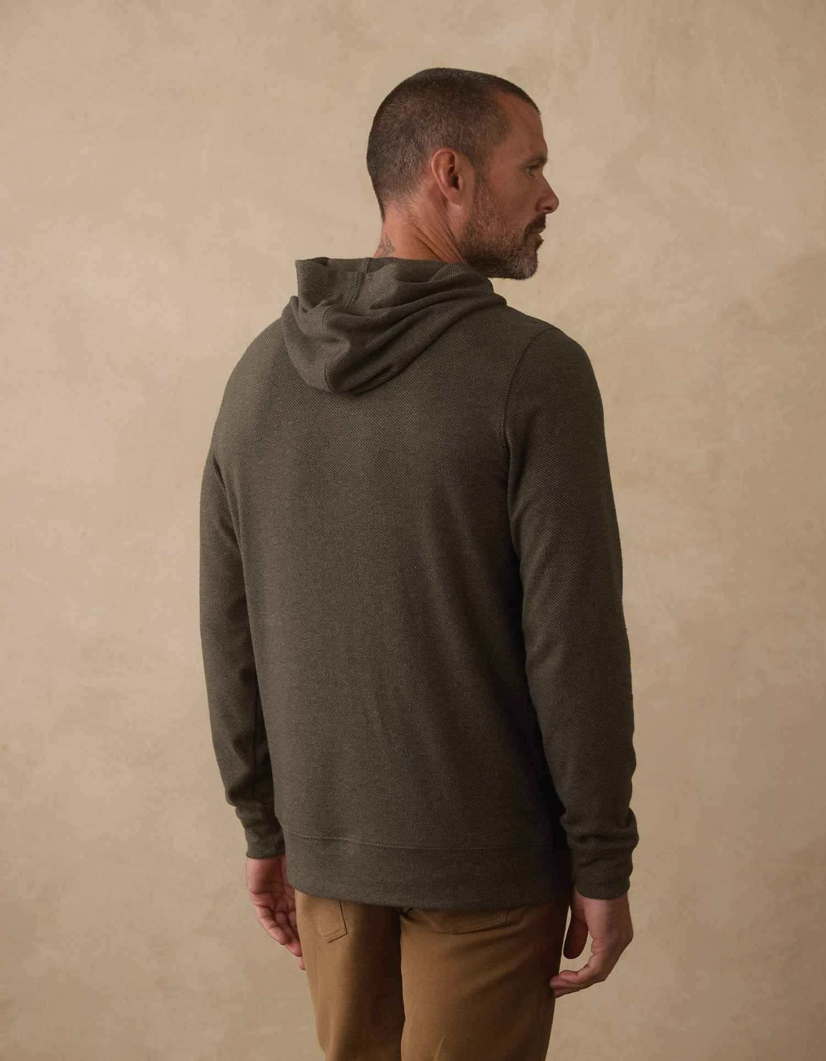The Normal Brand | Brushed Texture Knit Hoodie | Dark Forest
