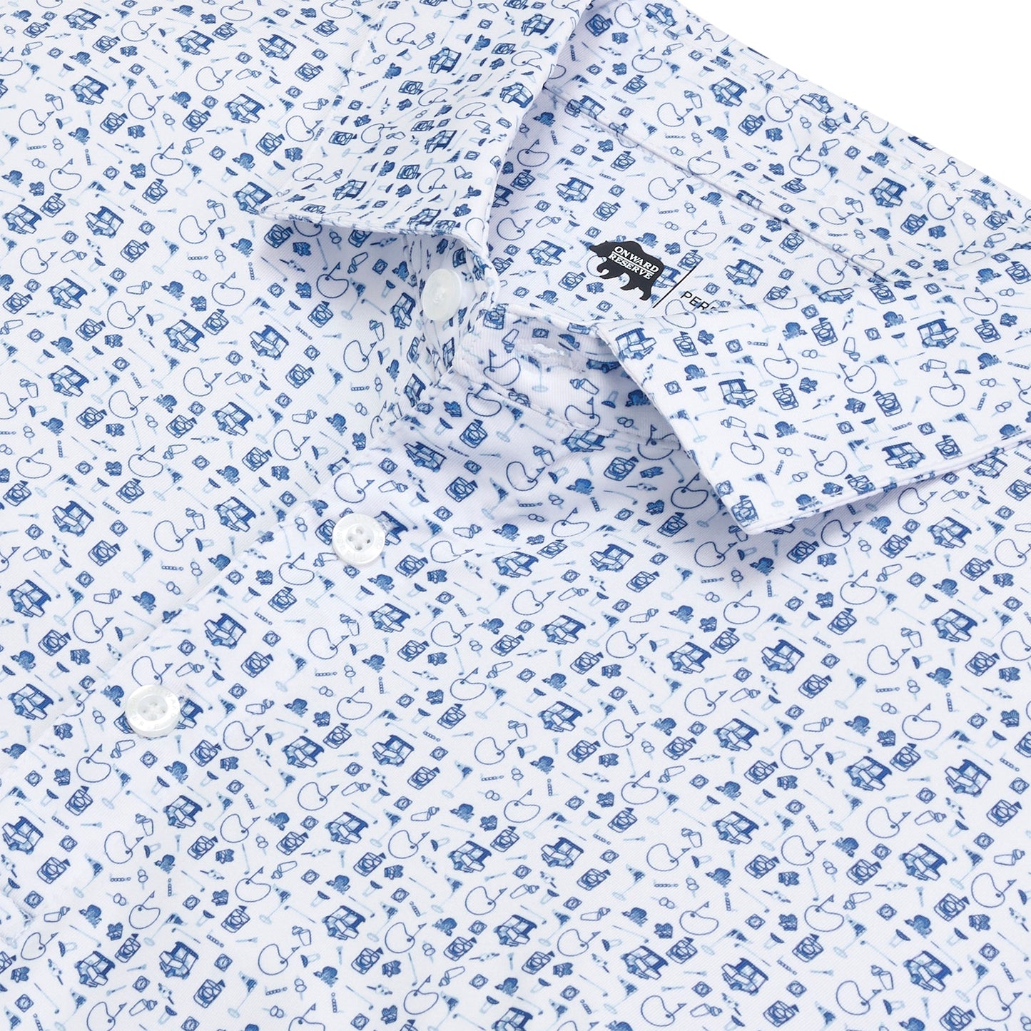 Onward Reserve 19th Hole Printed Performance Polo - Ensign Blue