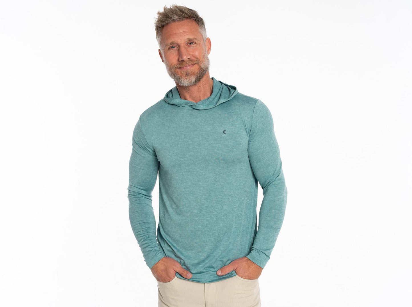 Criquet Performance Sport Hoodie- Mineral Blue
