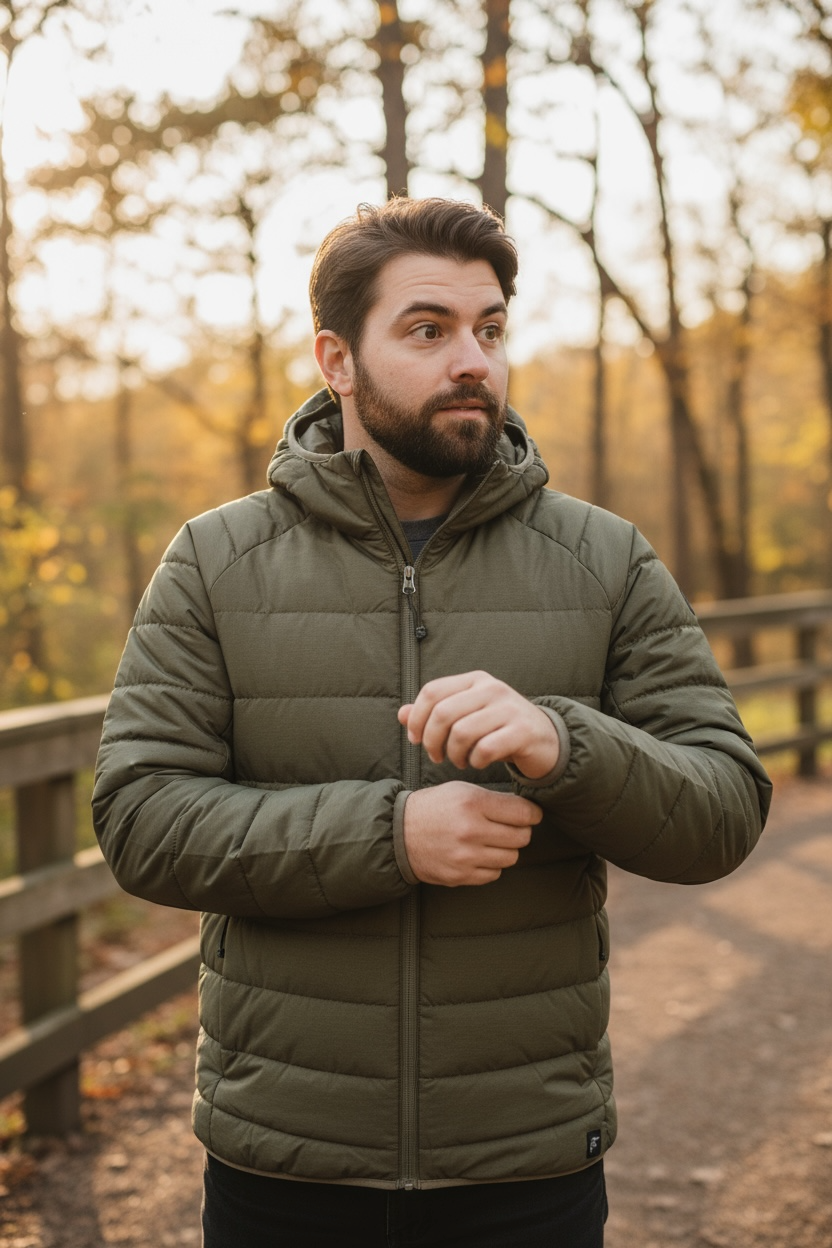 Roosters Parker Packable Puffer Coat - Green