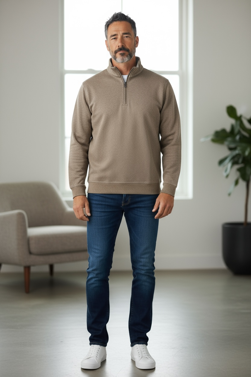 GenTeal Cigar Cotton/Modal Quarter Zip