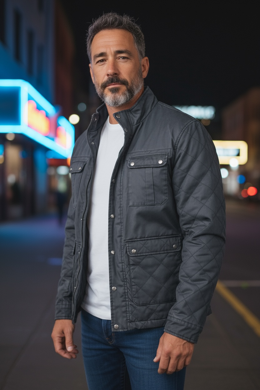 Giles & Jasper Norton Quilted Navy Jacket