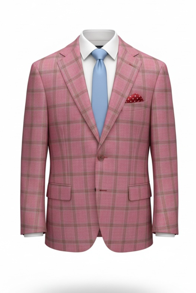 Sport Coat | Windowpane Check | Rose Pink | Giles & Jasper Collection