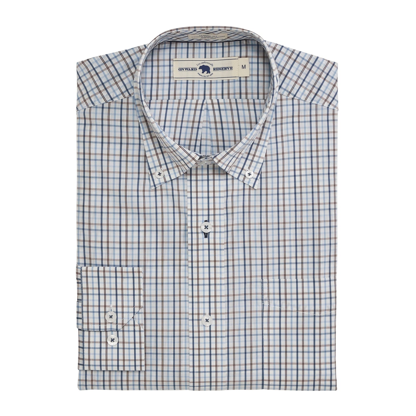 Onward Reserve Noble Classic Fit Quad Shirt - Chocolate