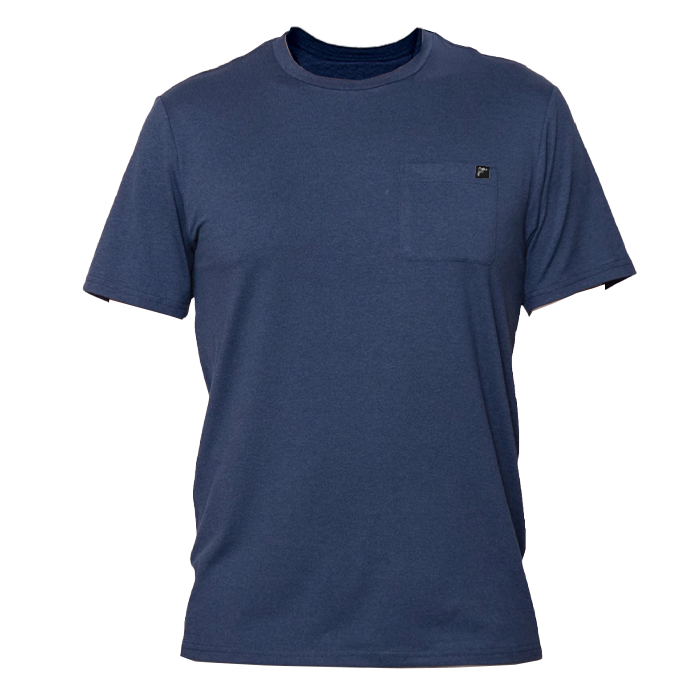 Roosters Performance Pocket Tee - Heathered Navy