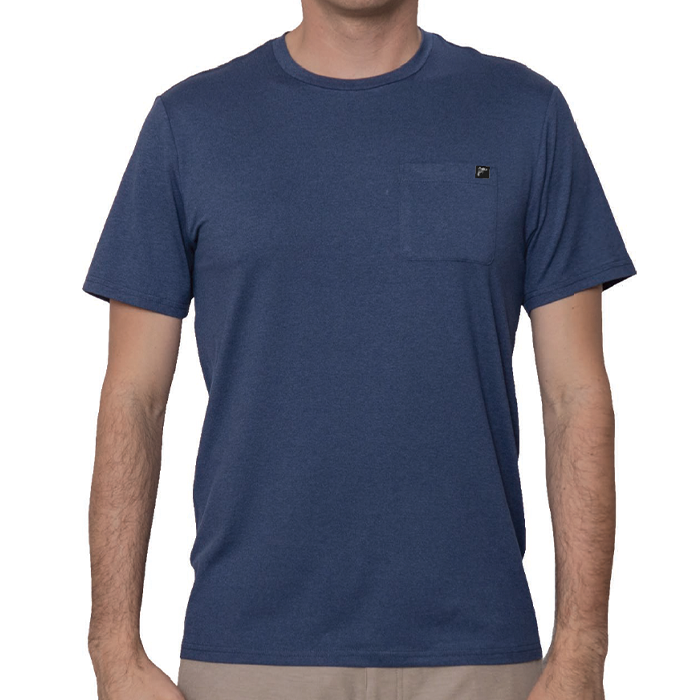 Roosters Performance Pocket Tee - Heathered Navy