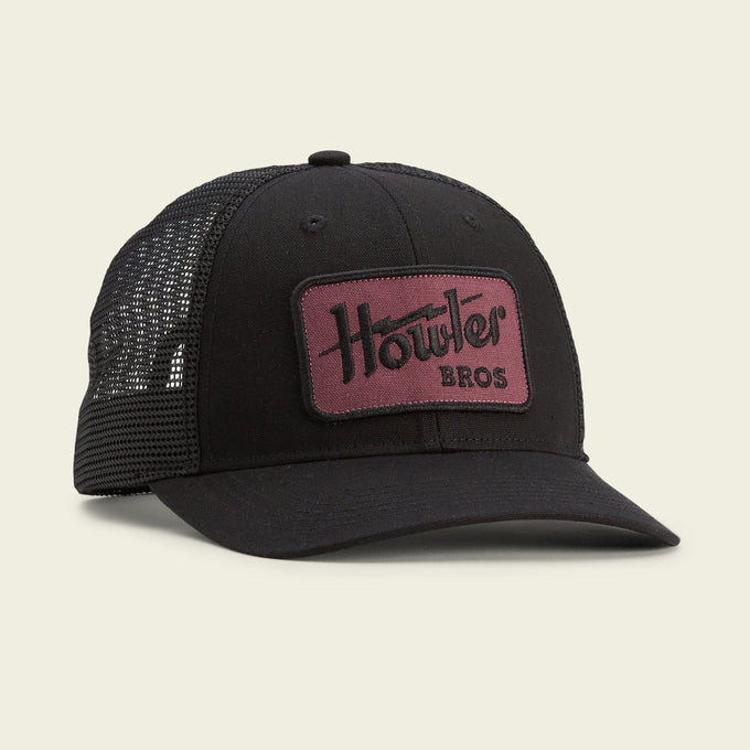 Howler Electric Standard Hat in antique black with adjustable snapback and Howler artwork.