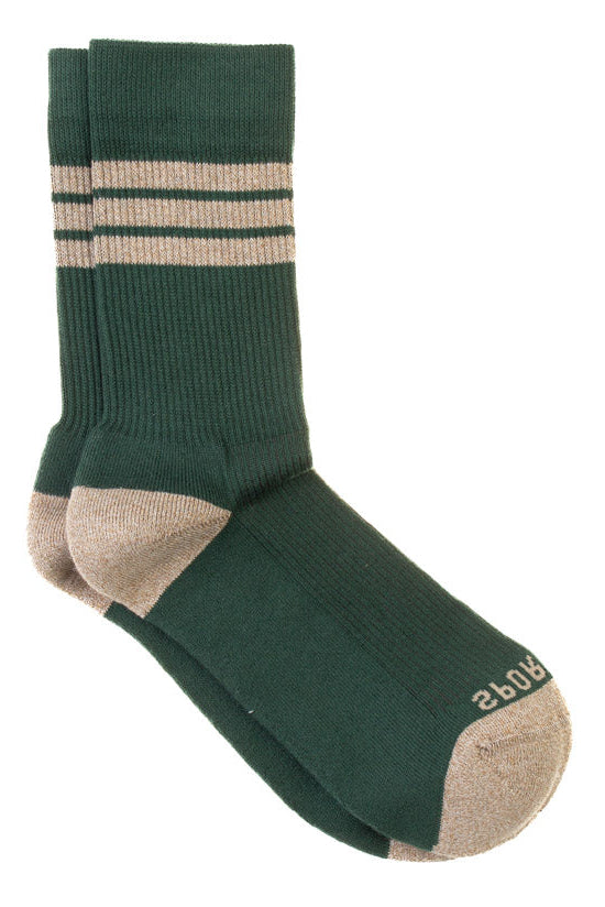 Socks | Varsity Stripe | Forest Green & Oat | Geoff Nicholson Collection