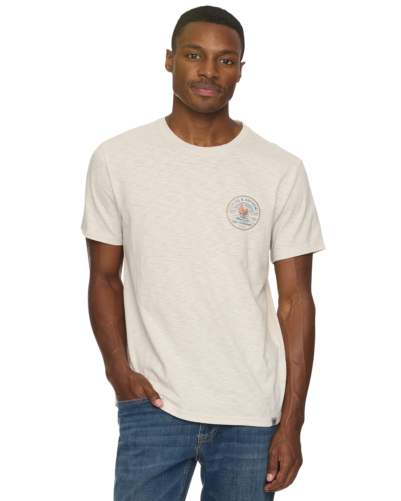 Flag and Anthem Old Fashion Slub Tee - Vintage White