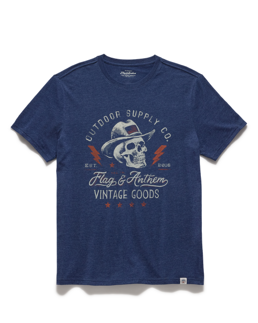 Flag and Anthem Lighting Skull - Navy