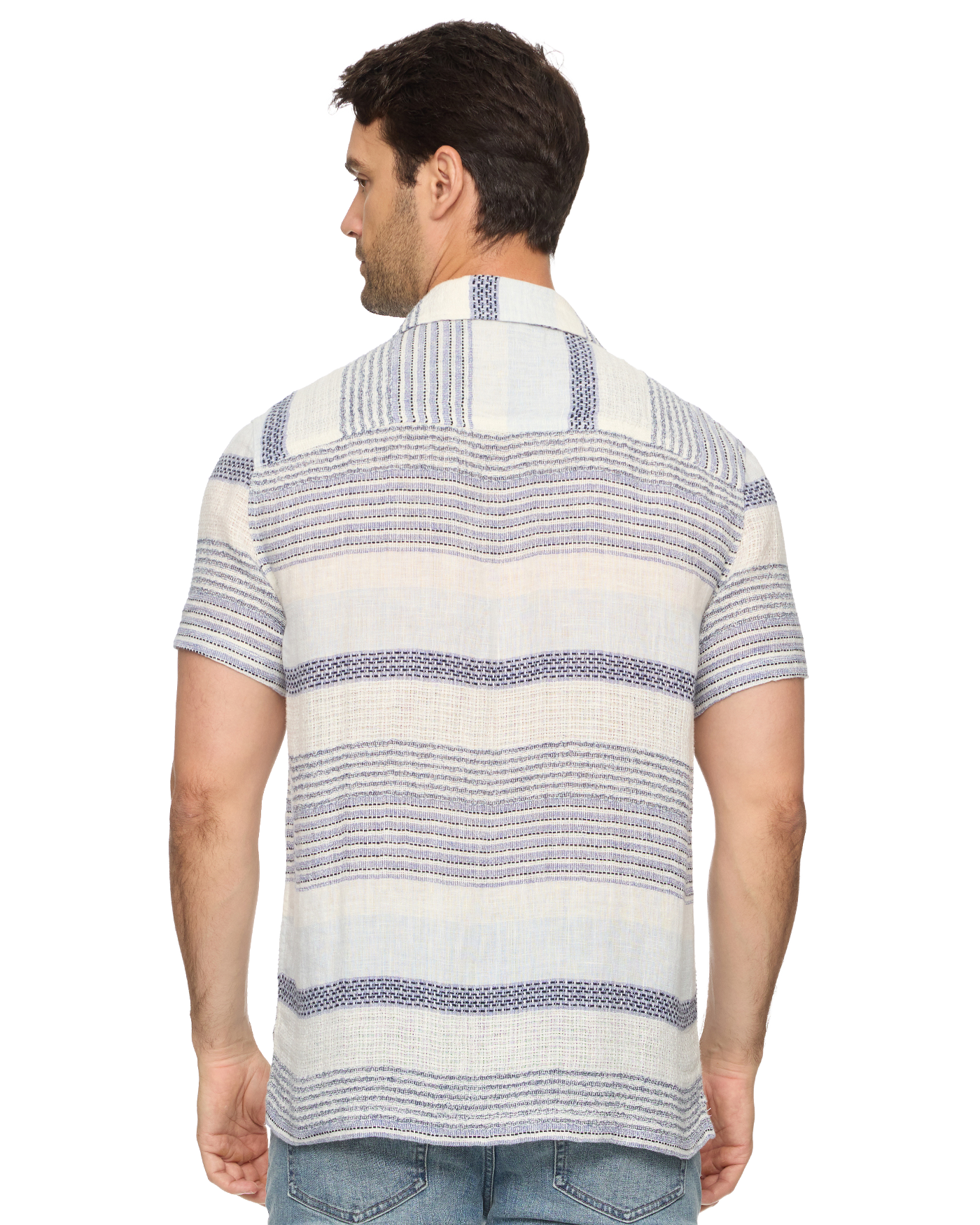 Flag and Anthem | Lakesite Linen Shirt | White/Blue/Navy
