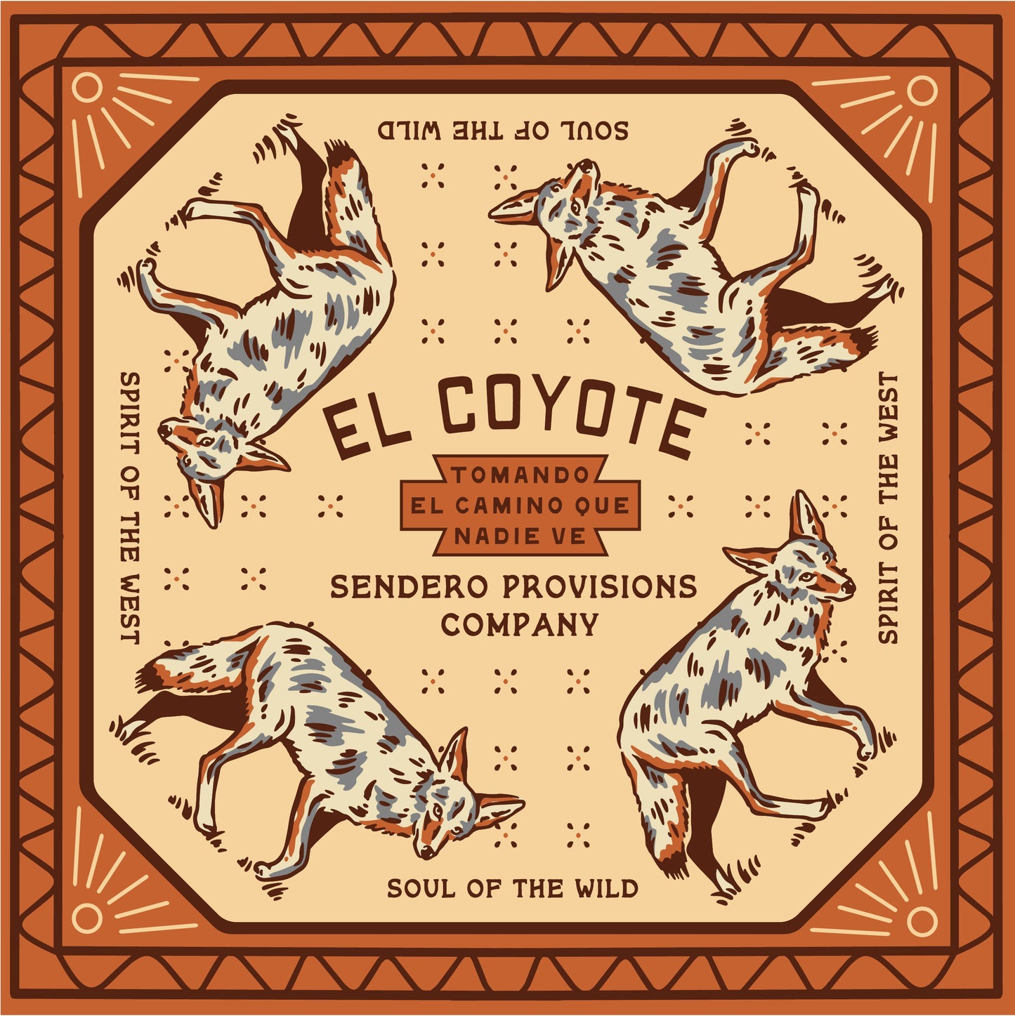 Sendero Coyote Bandana - Orange