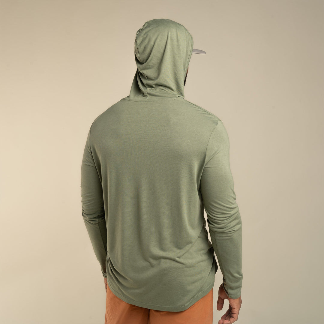 Sendero | Yucatan Bamboo Hoodie Tech Shirt | San Juan Sage