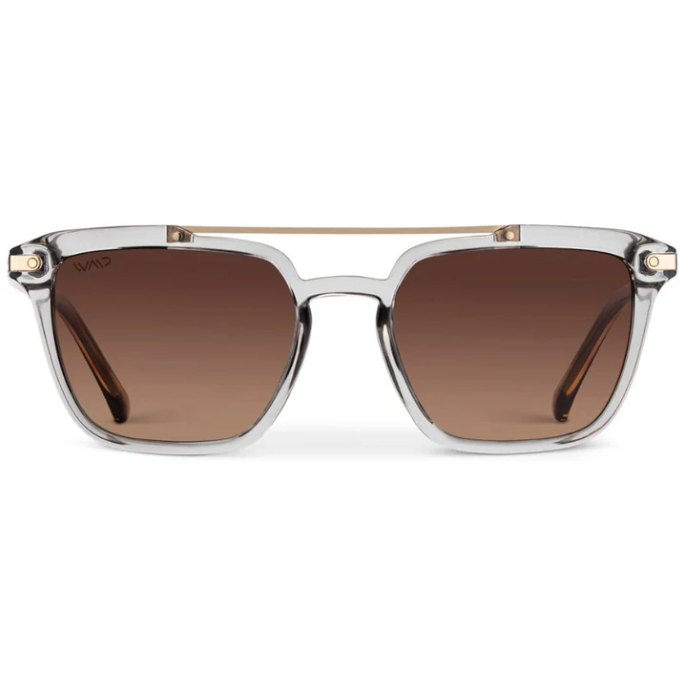 WMP Conner Sunglasses - Crystal Ice Grey Frame/Brown Gradient Lens