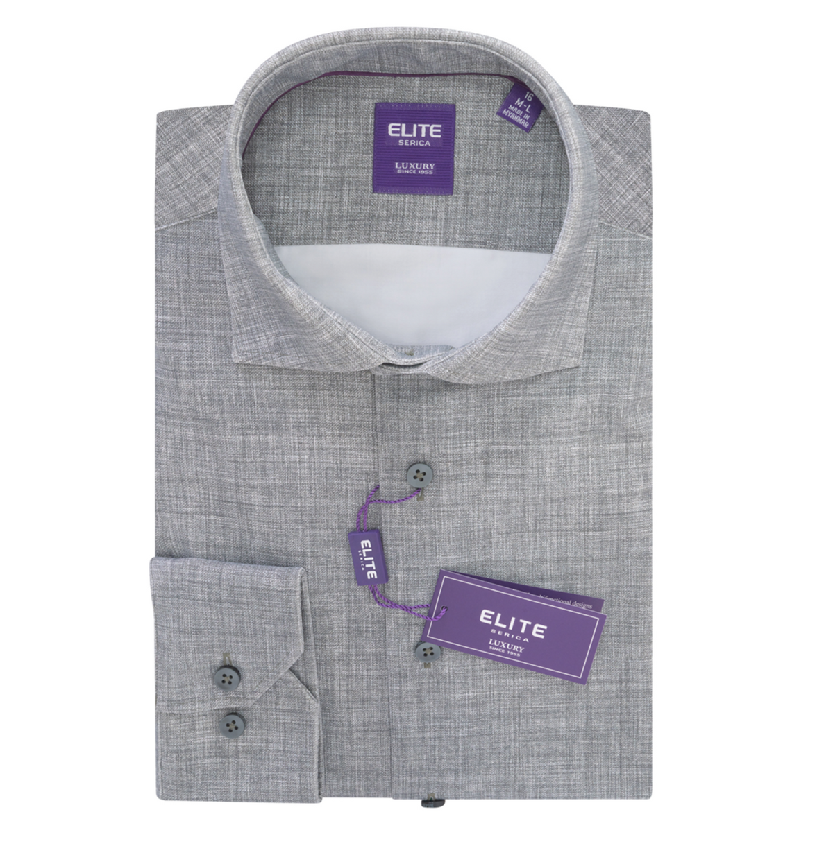 Serica Elite | Crosshatch Dress Shirt | Grey Green