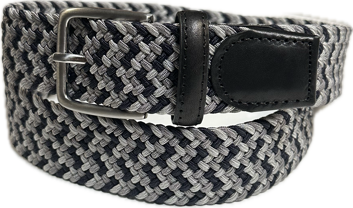 Woven Stretch Belt - Grey Fancy