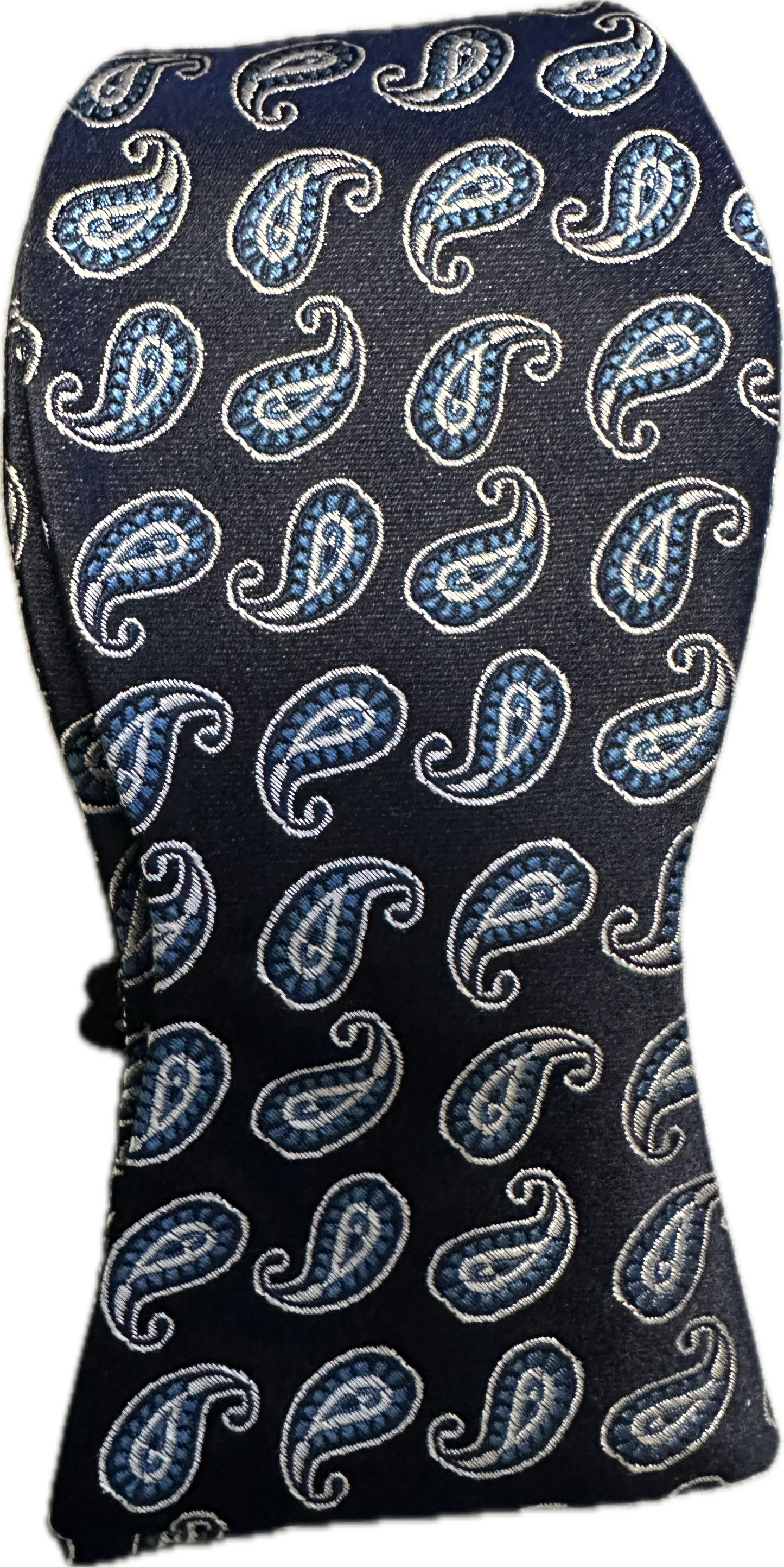 Self BowTie - Navy Paisley