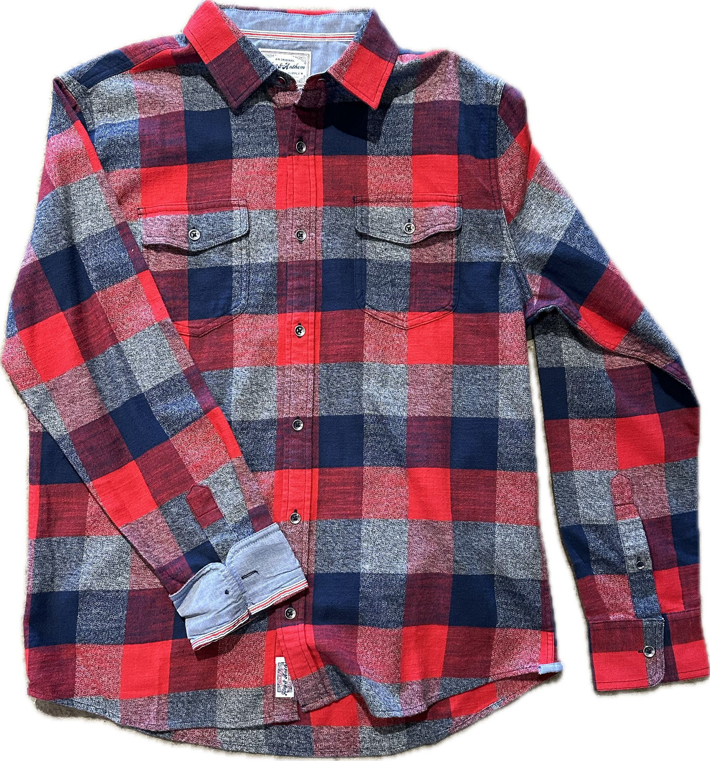 Flag and Anthem Fletcher Box Plaid Flannel - Red