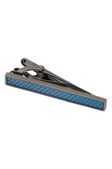 Tie Clip | Carbon Fiber Bar | Gunmetal & Blue