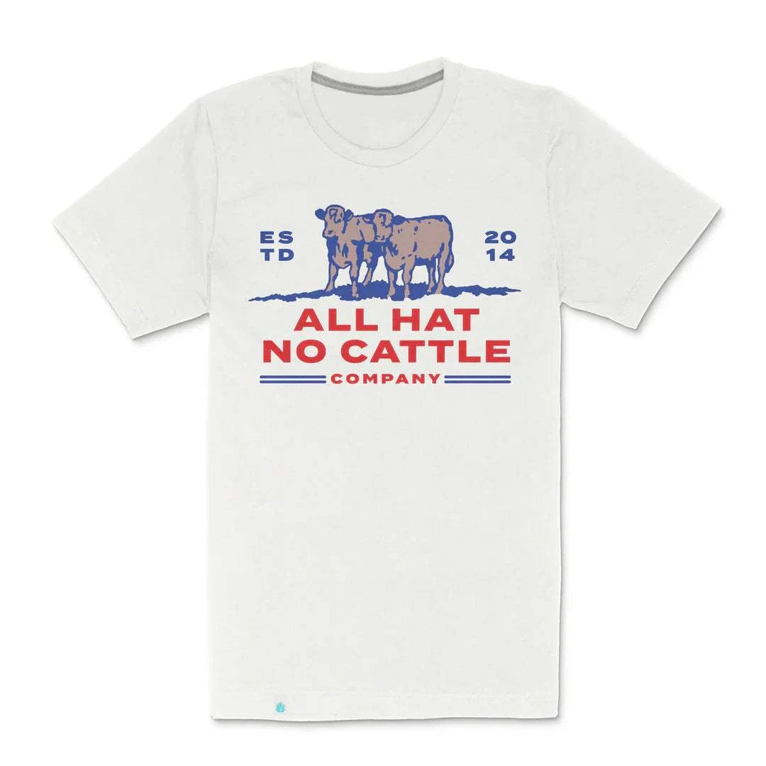 Sendero All Hat No Cattle Tee with cowboy graphic, soft cotton blend.