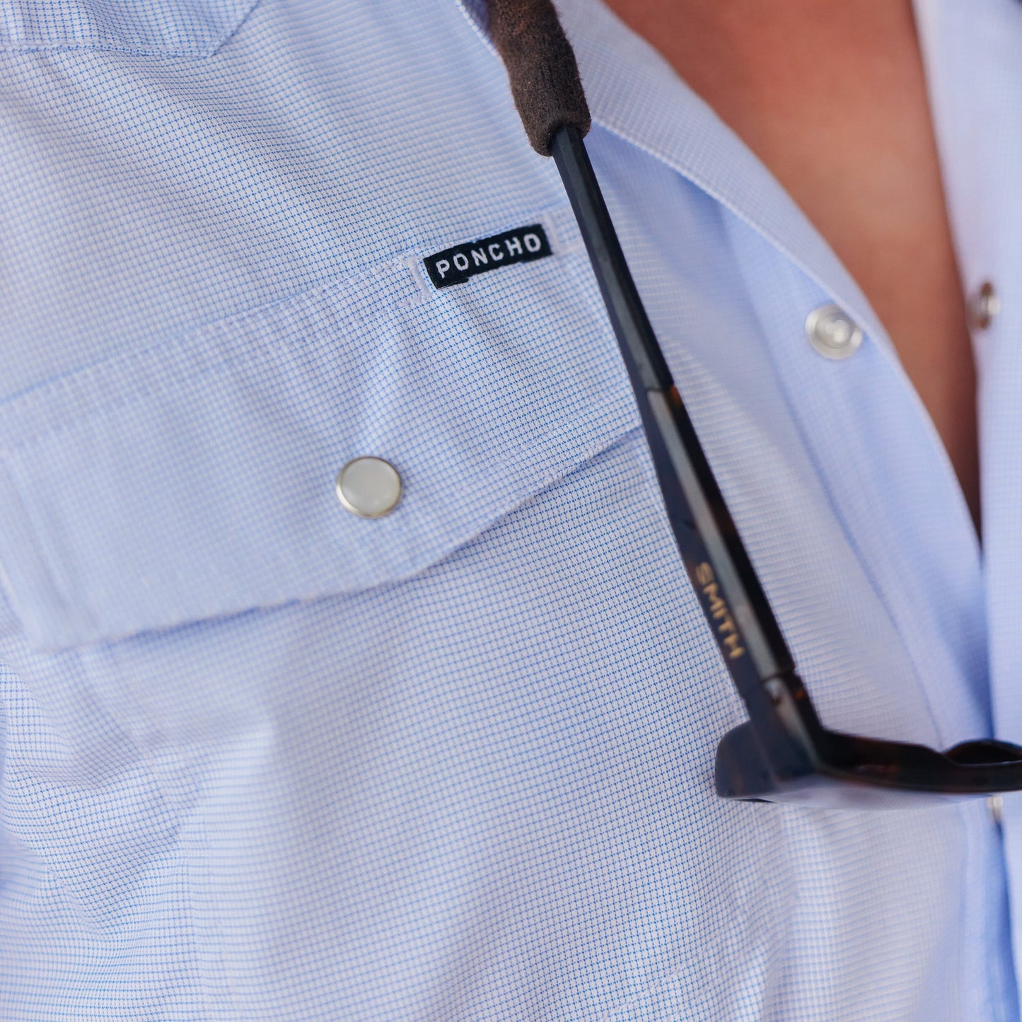 Poncho Outdoors | The Padre | Blue Microcheck