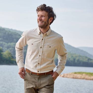 Tom Beckbe Brushed Cotton Twill Shirt - Winter Wheat