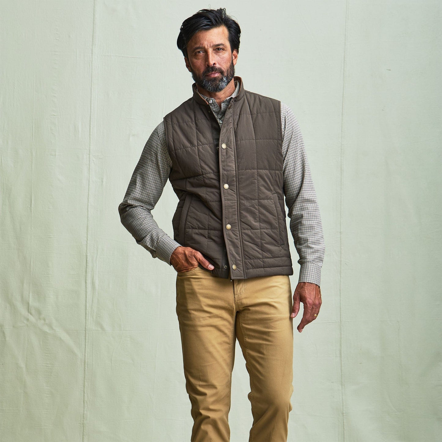 Tom Beckbe Burgess Quilted Vest - Black Olive