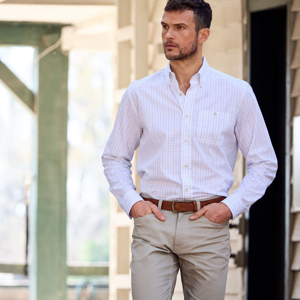 Tom Beckbe Monroe Poplin Shirt - White Check