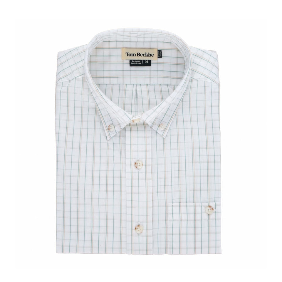 Tom Beckbe Monroe Poplin Shirt - White Check