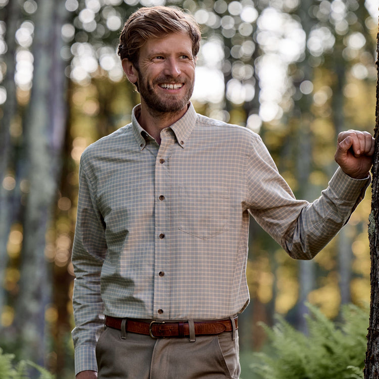 Tom Beckbe Culver Oxford Shirt - Beige Sky