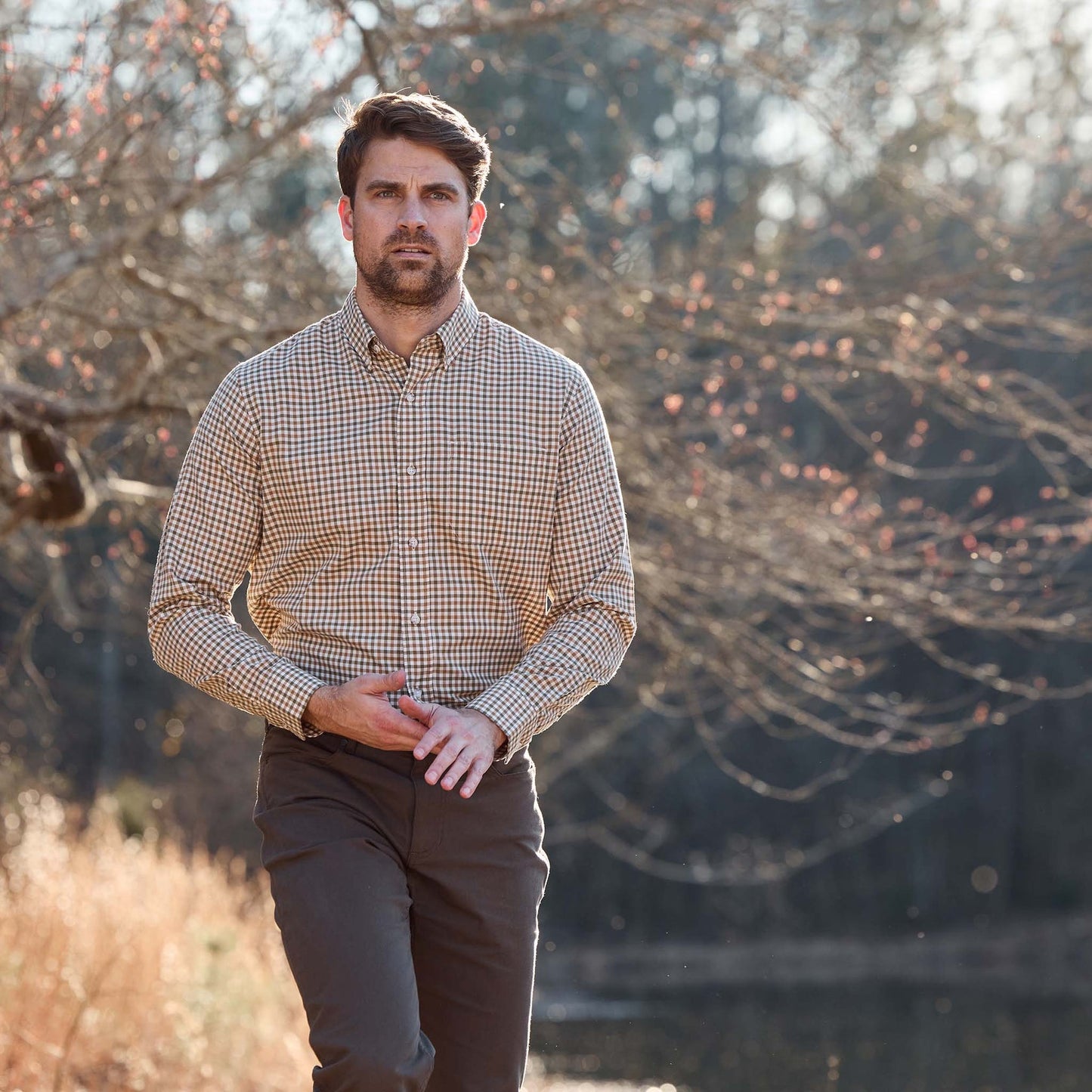 Tom Beckbe Knapp Cotton Twill Shirt - Pin Oak