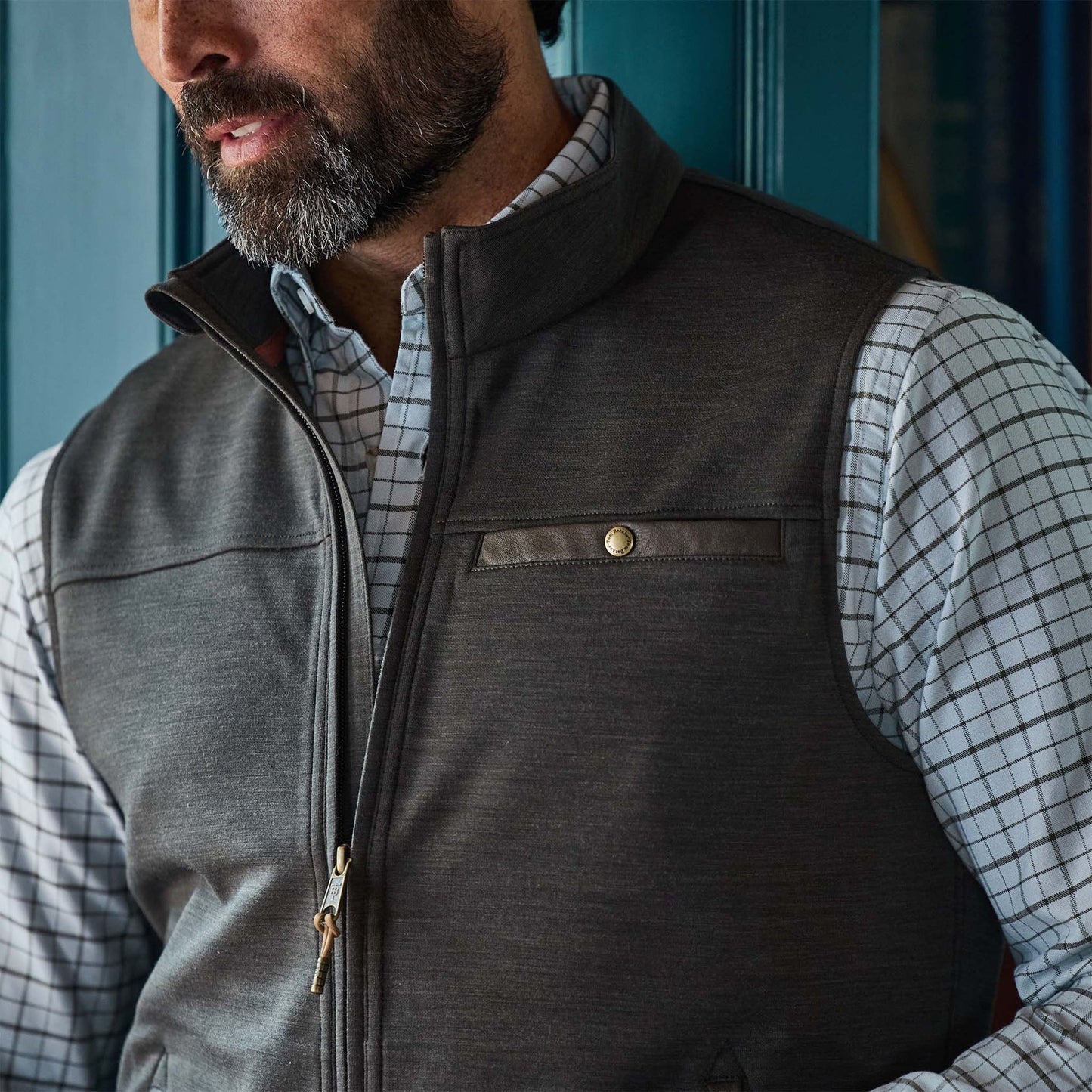 Tom Beckbe Tucker Fleece Vest - Peat Green