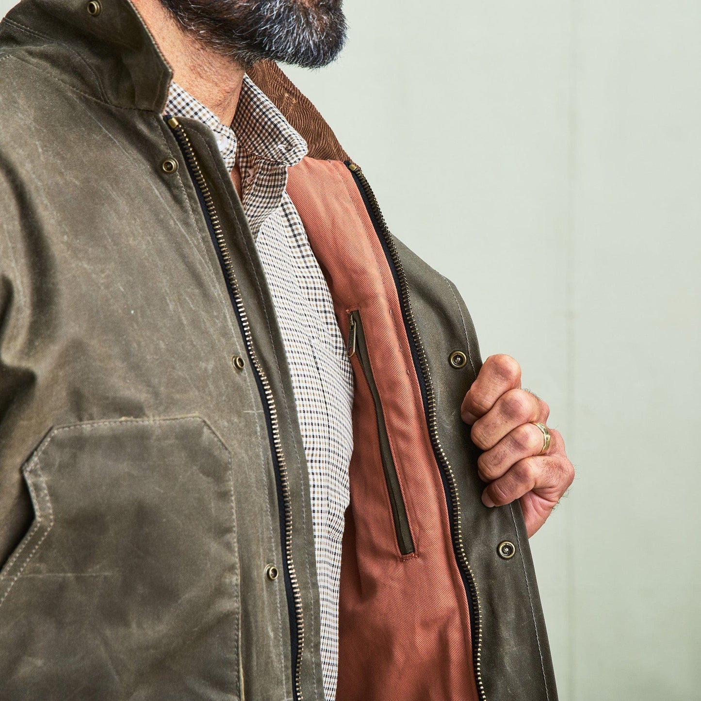 Tom Beckbe Steward Waxed Canvas Jacket - Wetland Green