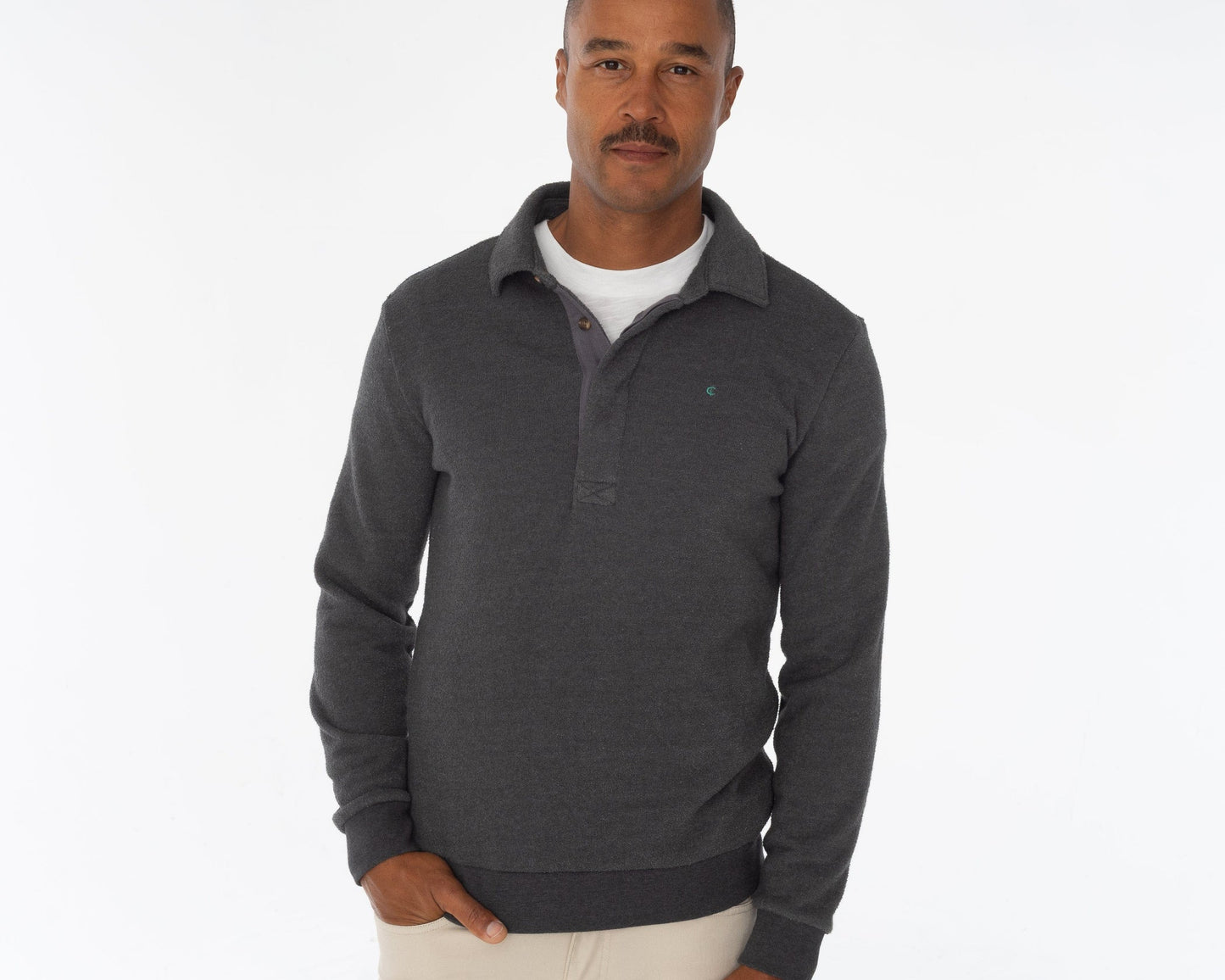 Criquet Terry Collared Sweatshirt - Smokeshow