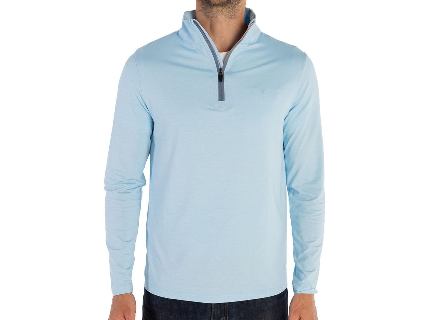 Criquet Feather Performance Pullover- Heather Blue