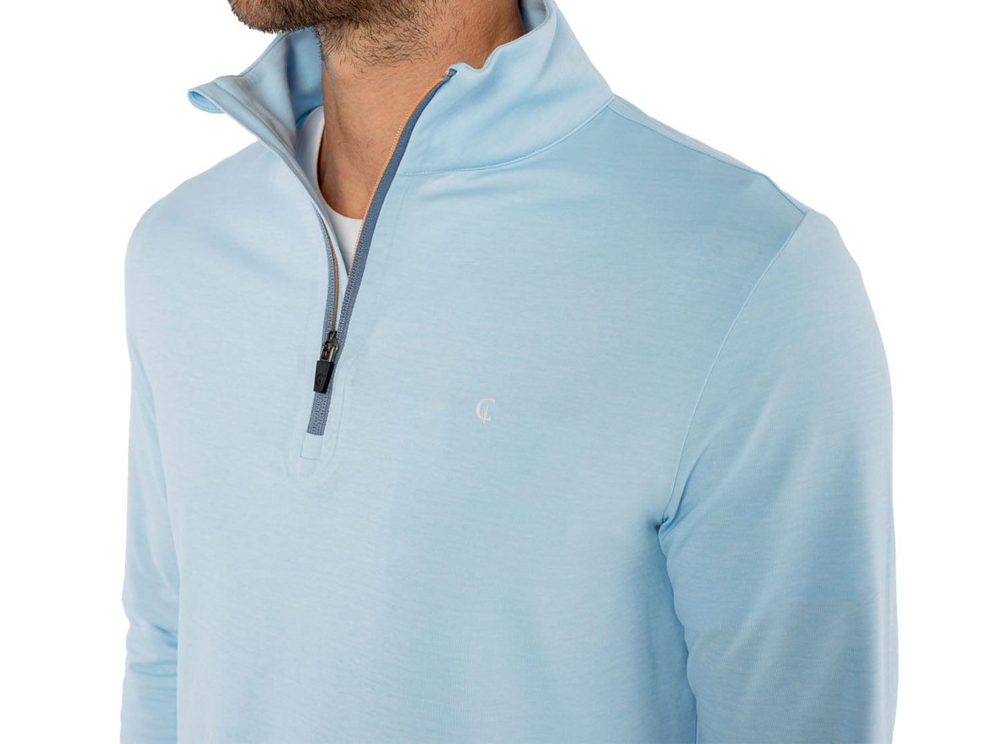 Criquet Feather Performance Pullover- Heather Blue