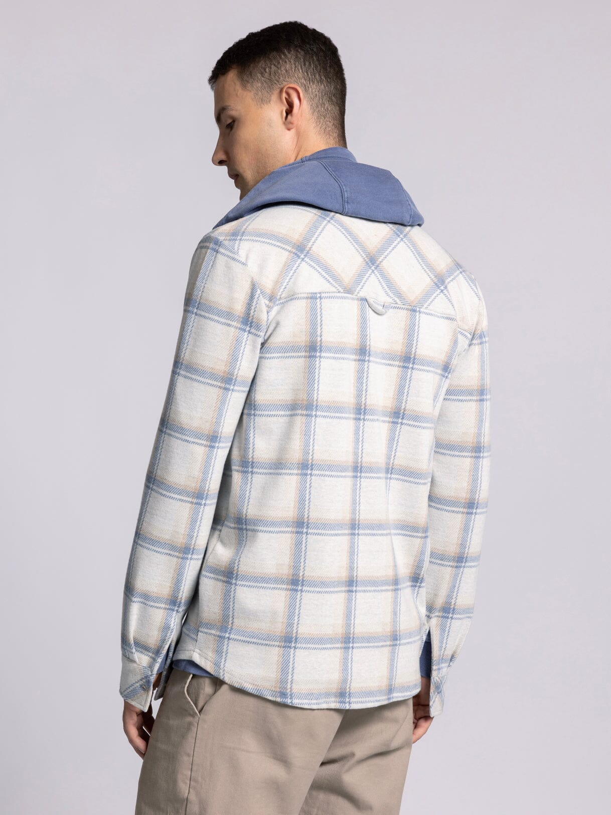 Thread & Supply Clark Shirt - Cream Blue Plaid